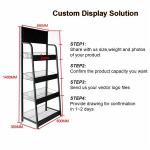 Supermarket potato chips black mini small metal display rack 3/4/5 layers metal