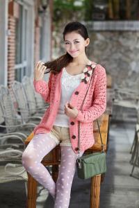 Wholesale 2014 pink knitted  sweater coat from china suppliers