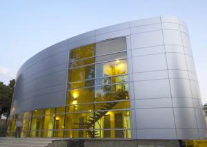 Wholesale Silver Gold Non Combustible Aluminum Curtain Wall Extrusions Facade Cladding from china suppliers