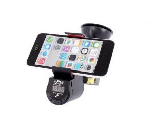 China Multifunction Car Cellphone Holder with FM Transmitter and Speaker on sale