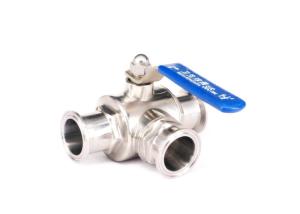 Wholesale 2 Inch 3 Ball Stainless Steel Sanitary Valves L Type With Clamp Weld Thread Connection from china suppliers