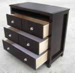 American Style Bedroom 3 Drawer Dresser HPL Top Oak / Walnut Wood