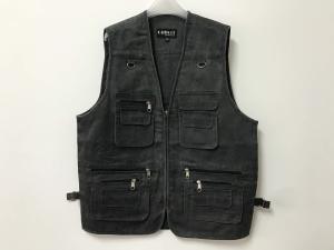 Wholesale Mens classic vest，mens waist coat, vest in 100% polyester washed fabric, washed charcoal/dark grey colour, S-3XL from china suppliers