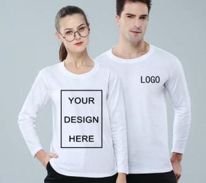 Wholesale Hot sale Men women blank top longT-shirt Customized Logo printing heatransfer Private Label customized accepted any logo from china suppliers