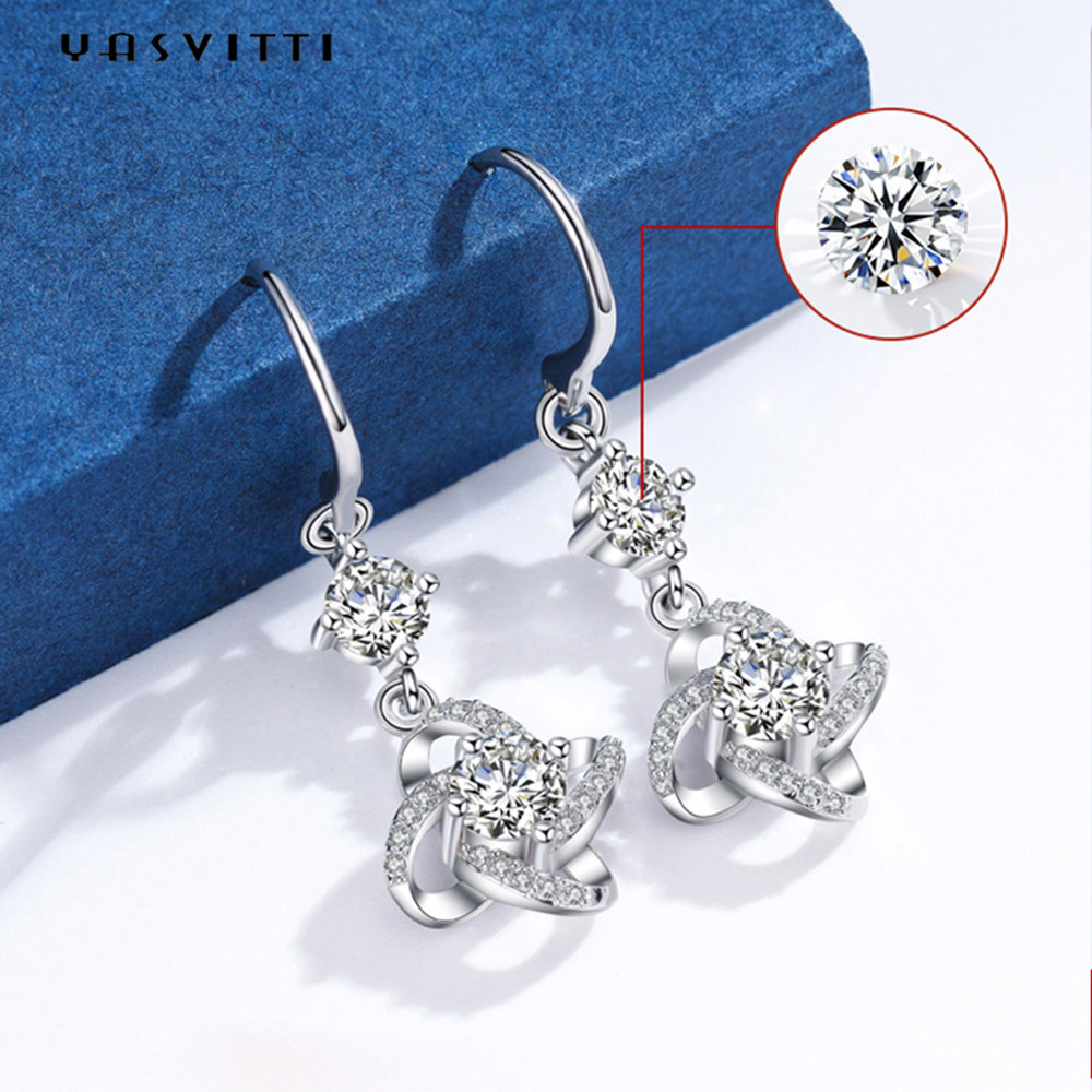 0.31x0.39in ZC Sterling Silver Jewelry Earrings Hypoallergenic Four Leaf Clover Earring