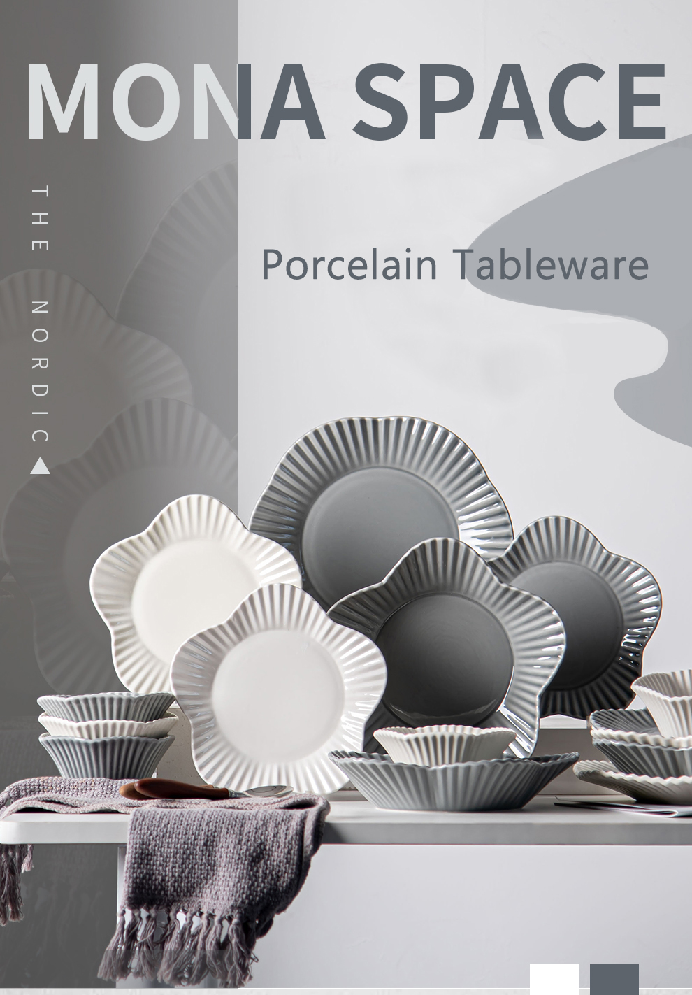 12 Person Party Tableware 16 Pcs Ceramic Dinner Set Nordic Porcelain Decorations
