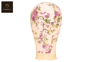 Wholesale Purple Floral Color Height 24cm cork Canvas Wig Head Smooth Surface from china suppliers