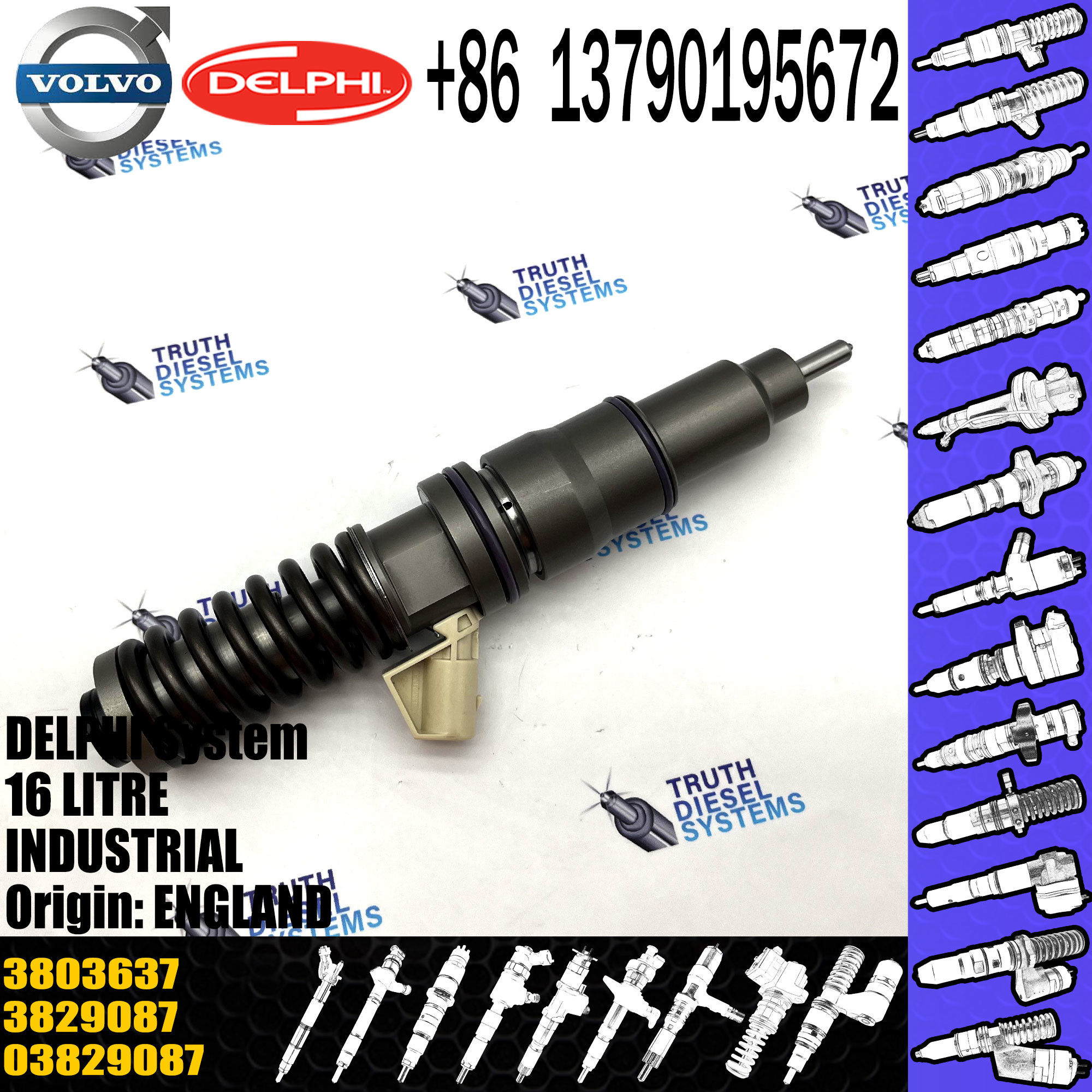 Diesel Electronic Unit Fuel injector BEBE4C08001 3829087 3803637 3829087 For VOL Diesel Engine
