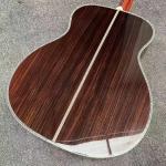 Custom OM Body Yellow Painting Acoustic Electric Guitar with SOLID ROSEWOOD Back