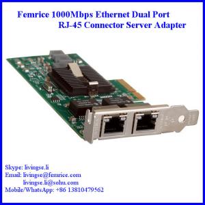 Wholesale 1G Dual Port Gigabit Server Ethernet Network Card, RJ-45 Connector, Femrice 10002ET from china suppliers