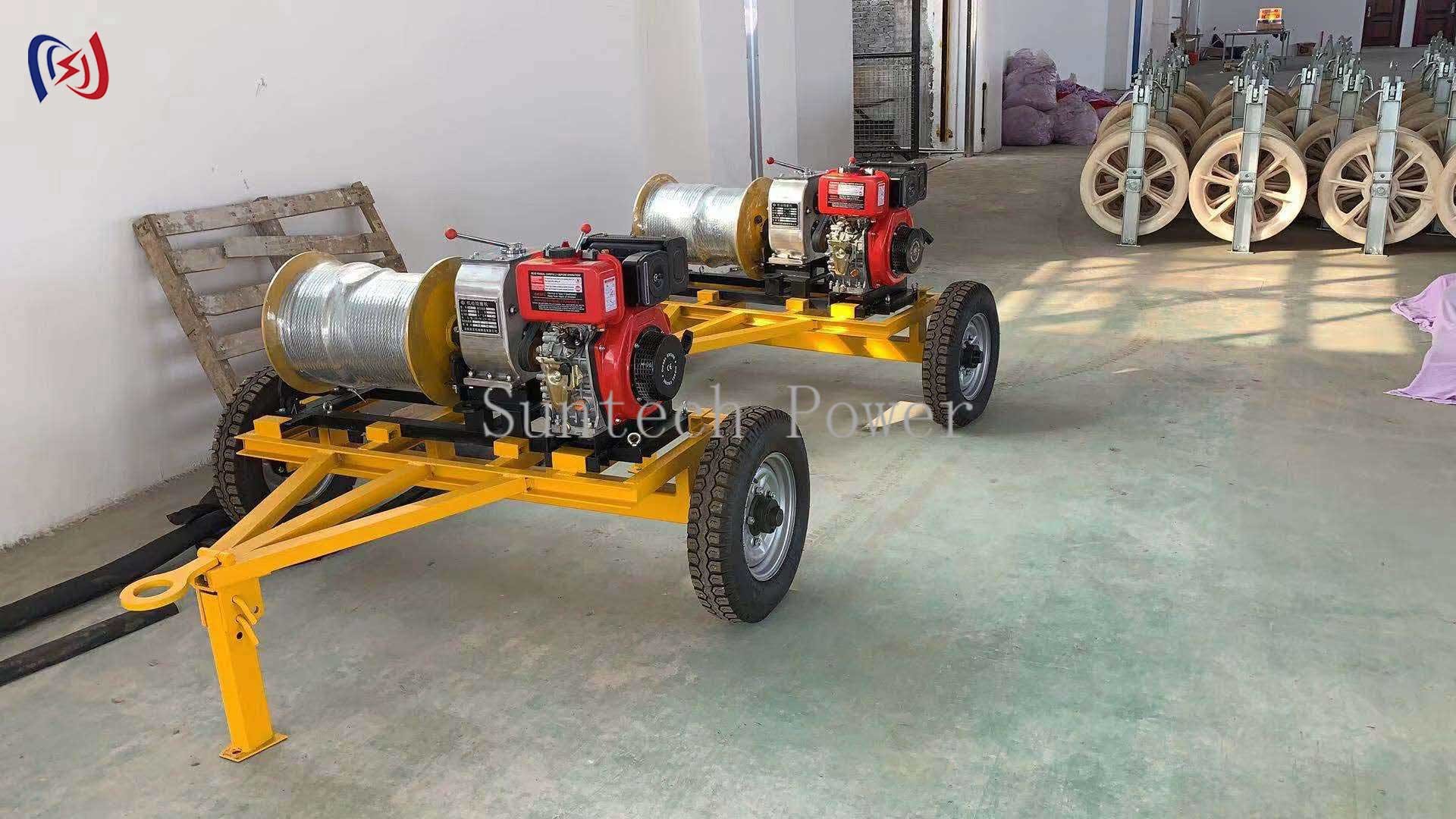 6.5-16RPM Cable Pulling Winch Electric Cable Winch Puller Transmission Line Stringing Tools