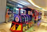 Amusement Park Electric Trackless Train 220V outdoor Fiberglass Material