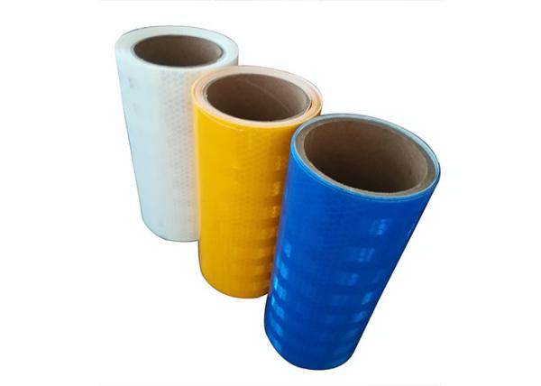 Heavy Duty High Intensity Prismatic Reflective Sheeting , Fluorescent Yellow