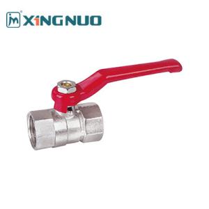 Wholesale Female Hexagonal Brass Ball Valve Threaded Nickel Plated 1 Inch 2 Inch Sand Blaster Red Handle from china suppliers
