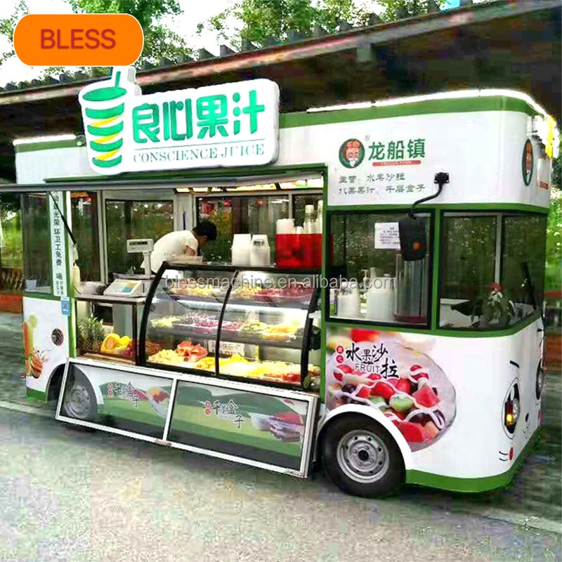 Food Truck Machinery Function Electric Four-Wheel Snack Truck Suitable for Snack Vending