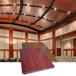 Fireproof Suspended Aluminum / Aluminium Clip In Ceiling Wooden Color Acoustic