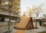 UV Resistant Tipi Glamping Tent Log Wall And Wooden Structure Event Tent