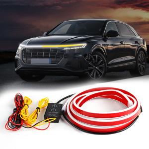 Wholesale 12V DIY Car Hood Flexible Led Strip Light White Daytime Running Lights Decoration Backlight Long Auto Atmosphere Lamp from china suppliers