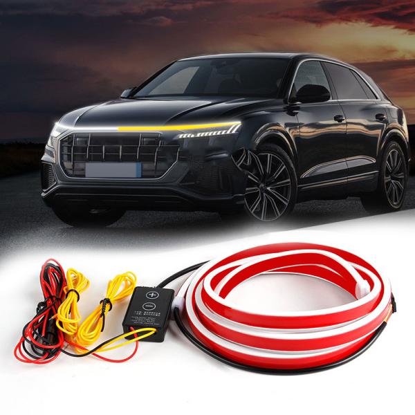 12V DIY Car Hood Flexible Led Strip Light White Daytime Running Lights
