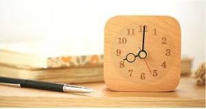 Wholesale Silent Digital Table Square Wood Clock , Beech Wood Bedroom Desk Clock from china suppliers