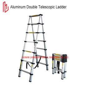 Wholesale Aluminium 6063 Double Telescopic Ladder 150kg Max Loading 1.5m - 7.0m Length from china suppliers
