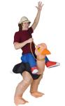 Ostrich Adult Inflatable Costumes , Blue Pink Inflatable Dinosaur Suit