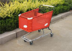 China Fashionable Plastic Shopping Trolley Plastic Grocery Carts With Baby Seat on sale