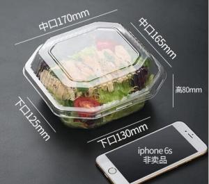 Wholesale Disposable Plastic Food Packaging salad bowl with lid,clear small food dessert disposable soup plastic salad bowl packag from china suppliers