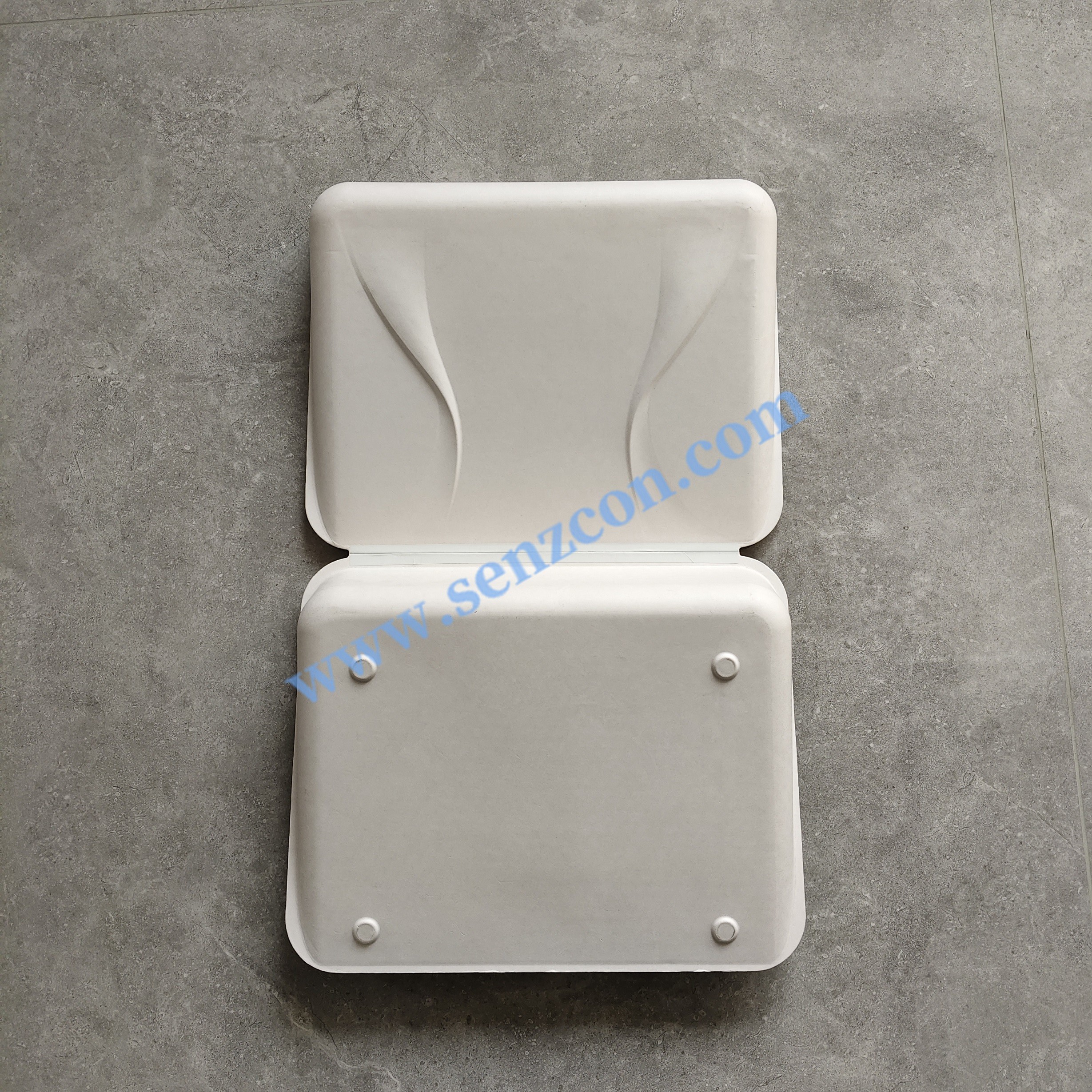 The paper-plastic packaging for high-end beauty instruments is made by combining plant fibers through wet pressing. It features an embedded inner