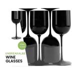 15.5oz Reusable Plastic Wine Glasses Dishwasher Safe FDA Black Moet Champagne