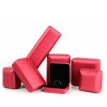 Red PU Leather Jewelry Box for Rings and Sets Customized Hanhong Design Iron