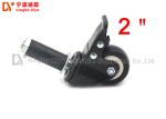 Polished Surface Swivel Caster Wheels 2 Inch Insert Stem Black Castor Wheels