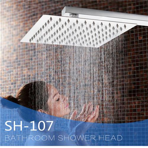 Ultra Thin Stainless Steel Shower Head , Square Rainfall Shower Head Angle
