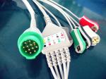 Snap Ends One Piece Kontron ECG Cable IEC Standard 3 Leadwires 12P
