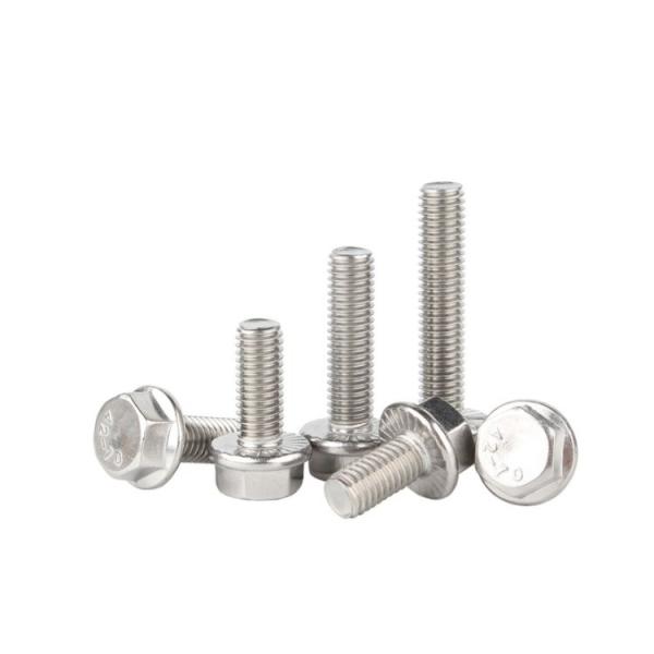 Stainless Steel DIN6921 Serrated Flange Bolts with Plain Finish and 100%