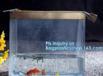cosmetic clear messenger bag bikini bag, slider closure transparent PVC packing