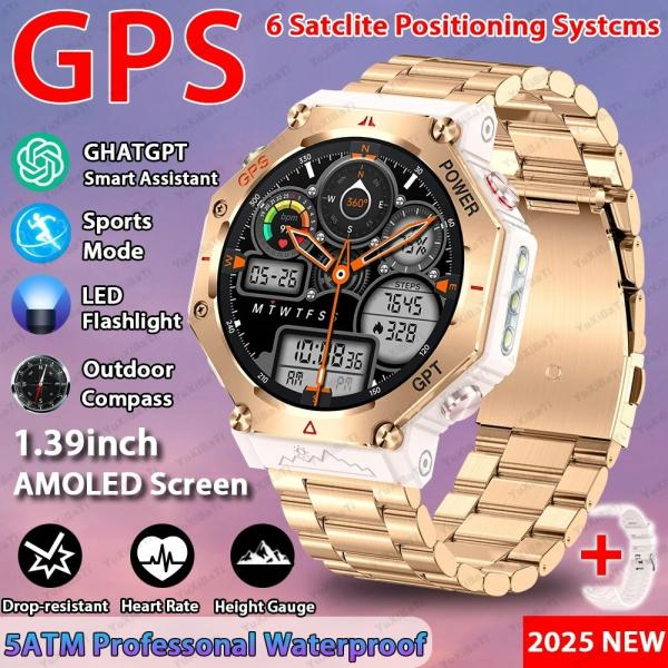 Quality 2025 ChatGPT AI assistant GPS Smart Watch 5ATM Waterproof Dual-band GNSS Compass Military Sport for sale
