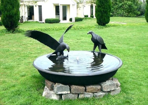 Antique Eagle Birdbath Bowl Bronze Garden Sculpture Decoration Corrosion