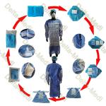 SMS 45gsm Reinforced Disposable Dental Gowns With Hand Towel And Wrap