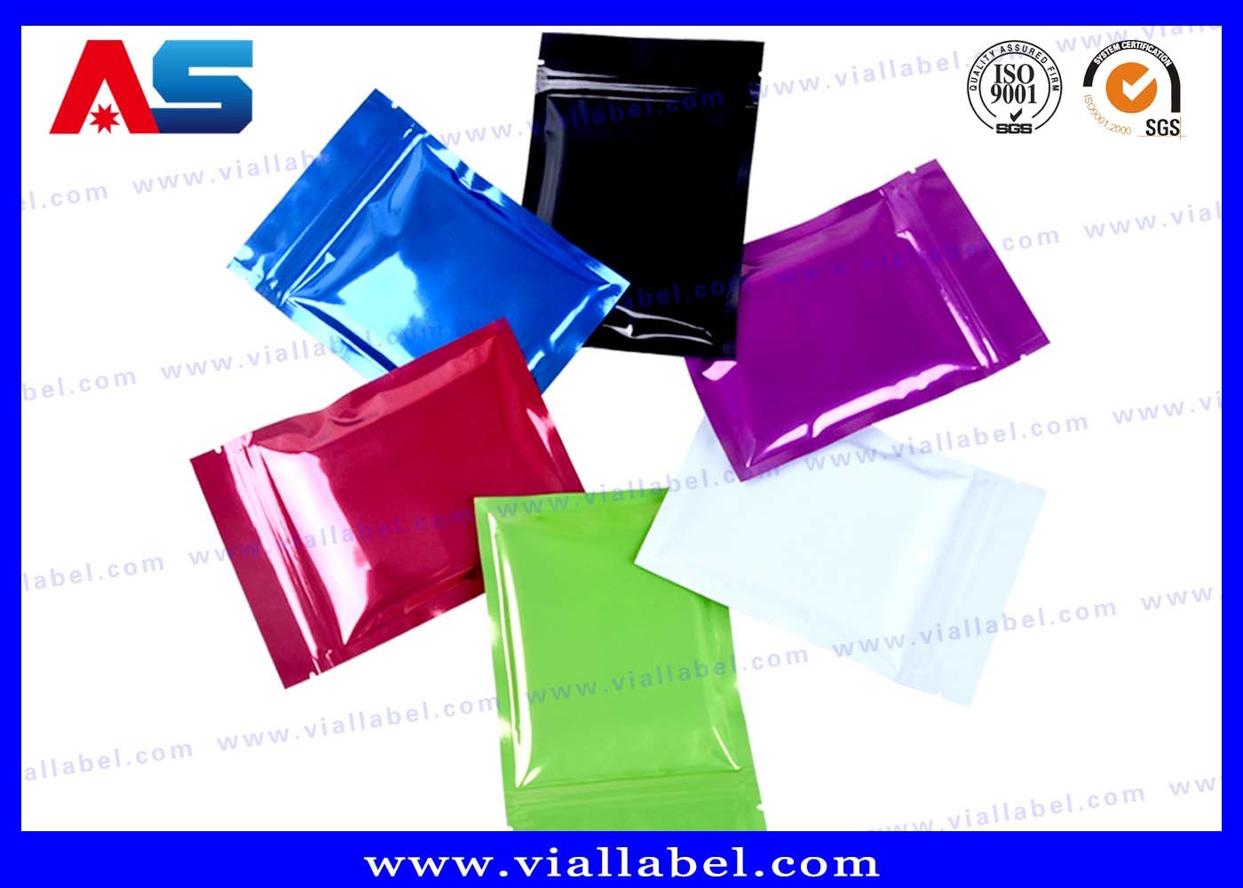 Pill Packing Ziplock Aluminum Foil Bags Glossy Laminated Aluminium Foil Bag Customized Size