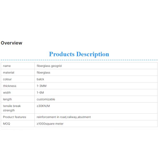 Asphalt Reinforcement Fiberglass Geogrid Lower Cost Advantage for Slope Protection
