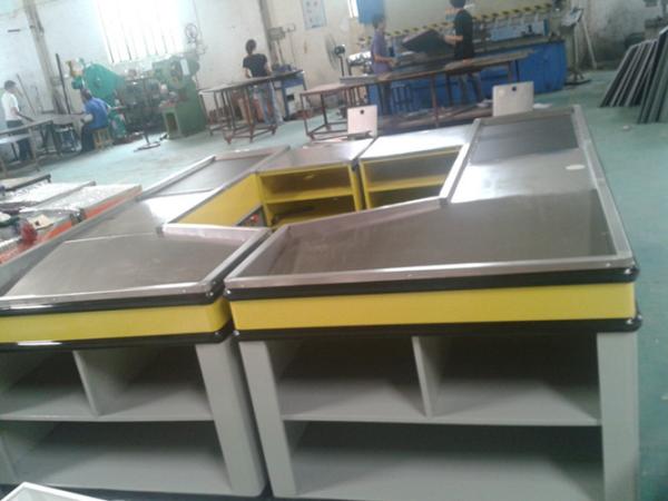 Metallic Supermarket Checkout Counter Automatic Equipment 110V / 220V 1 year