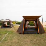 6 Person Spacious Brown Color Waterproof Coated Polyester Outdoor Large Family