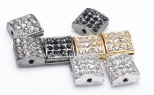 Wholesale Crystal Pave Alloy Square Beads AL13749 Jewelry Beads Findings 12mm from china suppliers
