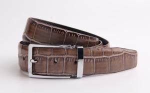 Wholesale Crocodile Grain Mens Leather Dress Belt FK12056 With Zinc Alloy Buckle from china suppliers