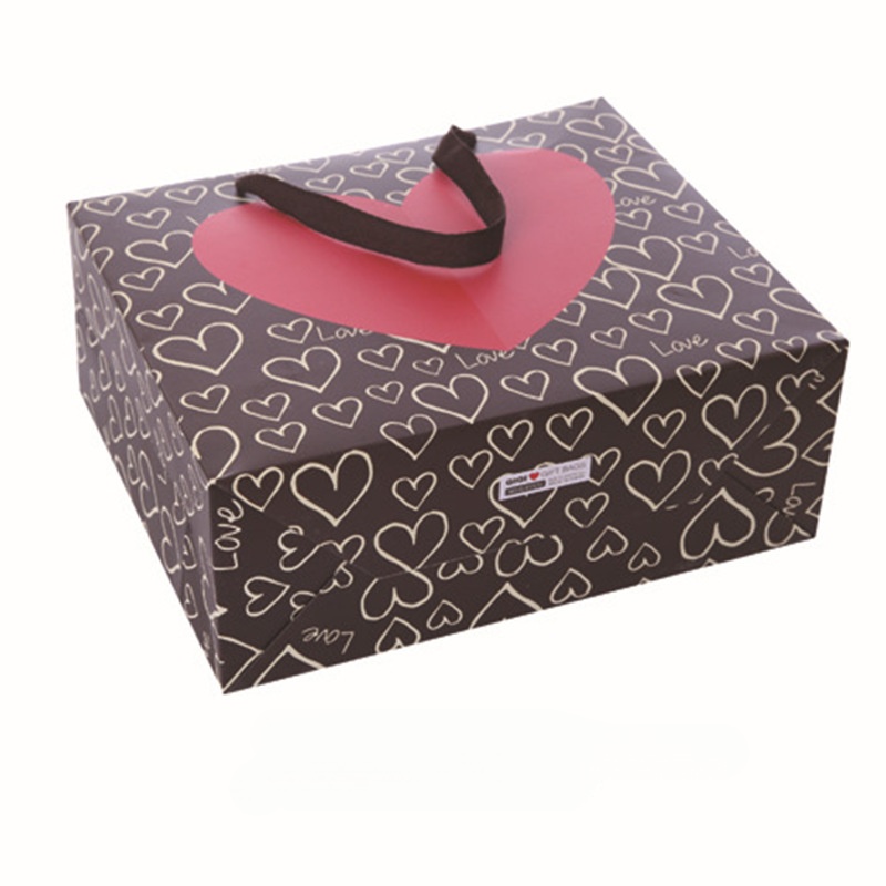 Large Valentine's Day Luxury Craft Gift Shopping Paper Bag with Hand Length Handle