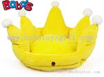 Yellow Color Plush King Crown Style Pet Bed Puppy Dog Sofa