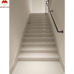 Customized White Marble Stair Step with Riser Designs Glass Railing in Spiral