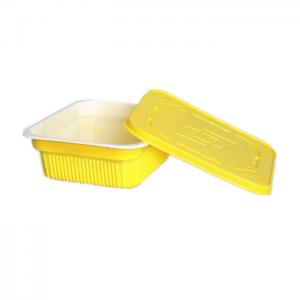 China 170 X 150 X 50Mm Disposable Containers With Lids Yellow Disposable Food Containers Fast Food on sale