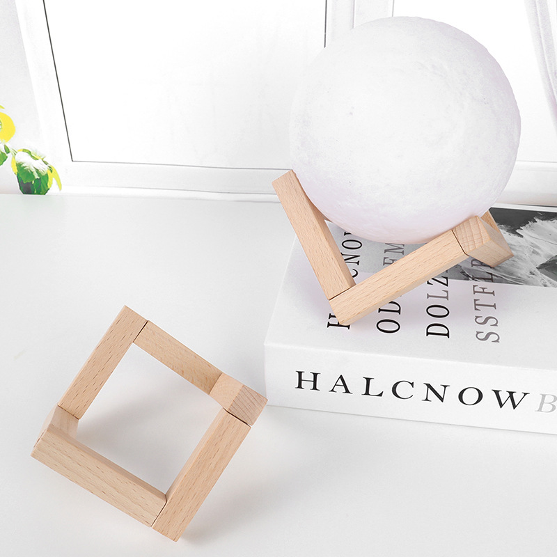 3D Moon Lamp Wooden Base - Mothers Day Gift LED Night Light, Gifts for Kids Women Birthday